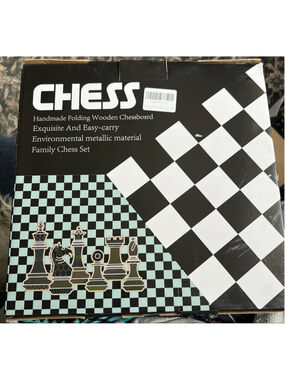 Chess Board Game Set One Black Gold